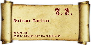 Neiman Martin névjegykártya